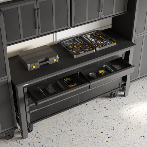 Scott Living Keoki 32.50" H x 63" W x 19" D Garage 8 Drawer Tool Cart